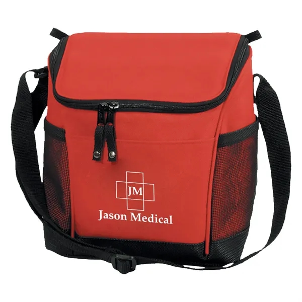 Insulated cooler bag made of 600 denier polyester with mesh pockets.... from ASI 61125 Hit Promotional Products / Hit®