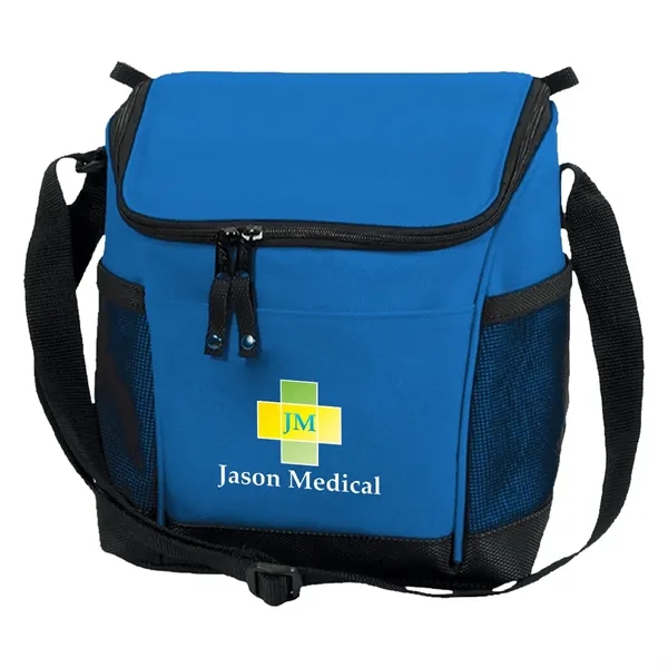 Insulated cooler bag made of 600 denier polyester with mesh pockets.... from ASI 61125 Hit Promotional Products / Hit®