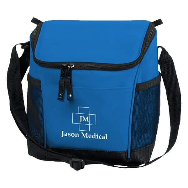 Insulated cooler bag made of 600 denier polyester with mesh pockets.... from ASI 61125 Hit Promotional Products / Hit®