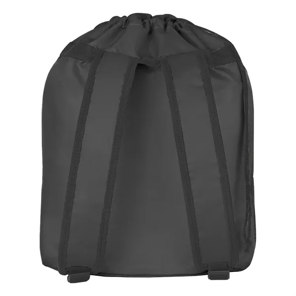 Drawstring backpack made of 210 denier polyester with 2 outside pockets.... from ASI 61125 Hit Promotional Products / Hit®