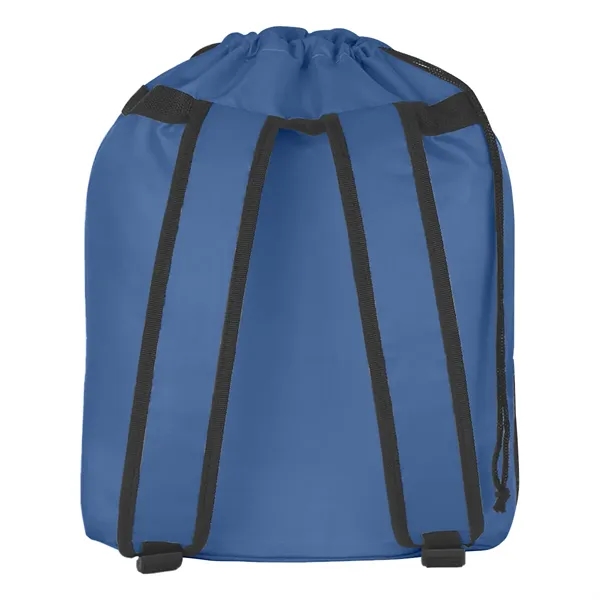 Drawstring backpack made of 210 denier polyester with 2 outside pockets.... from ASI 61125 Hit Promotional Products / Hit®