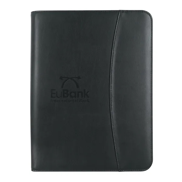 Leather look 8 1/2" x 11" zippered portfolio with calculator.... from ASI 61125 Hit Promotional Products / Hit®