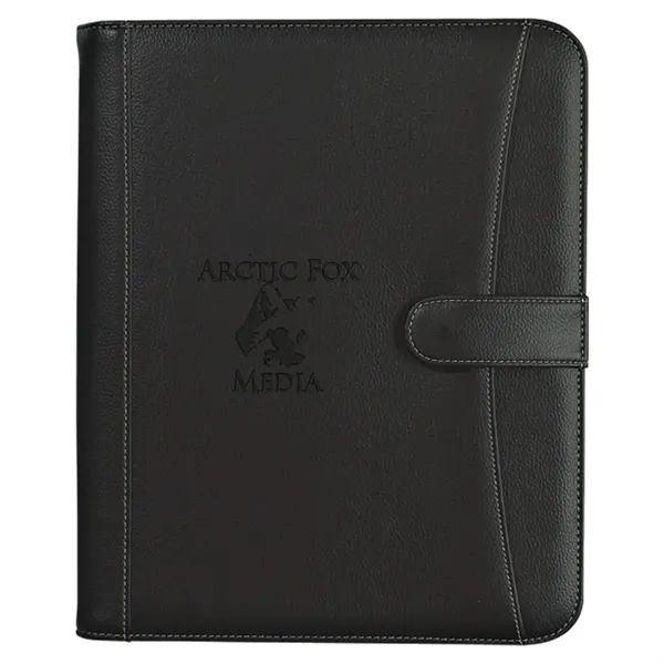 Pebble grain 8 1/2" x 11" zippered portfolio with calculator.... from ASI 61125 Hit Promotional Products / Hit®