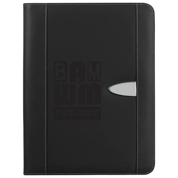Bonded leather 8 1/2" x 11" zipper portfolio with calculator.... from ASI 61125 Hit Promotional Products / Hit®