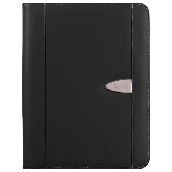 Bonded leather 8 1/2" x 11" zipper portfolio with calculator.... from ASI 61125 Hit Promotional Products / Hit®