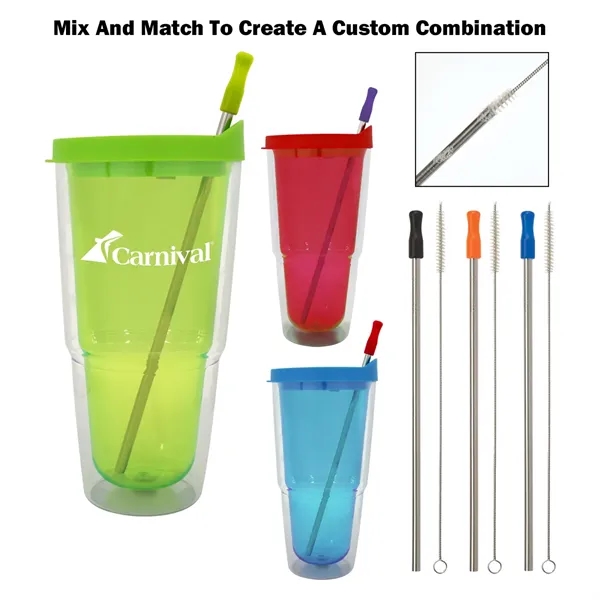 24 Oz. Biggie Tumbler With Lid. Double Wall Construction For Insulation... from ASI 61125 Hit Promotional Products / Hit®