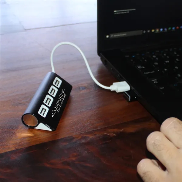 4-Port Aluminum Wave USB Hub connects to multiple power sources at... from ASI 61125 Hit Promotional Products / Hit®