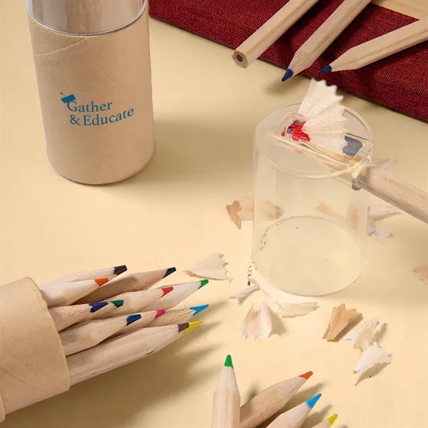 12-Piece colored pencil tube set with sharpener... from ASI 61125 Hit Promotional Products / Hit®