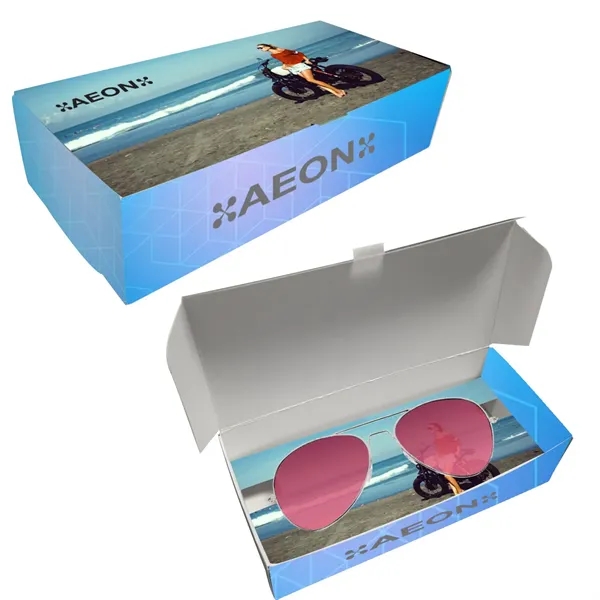 Aviator sunglasses with ocean gradient lenses featuring UV400 protection.... from ASI 61125 Hit Promotional Products / Hit®