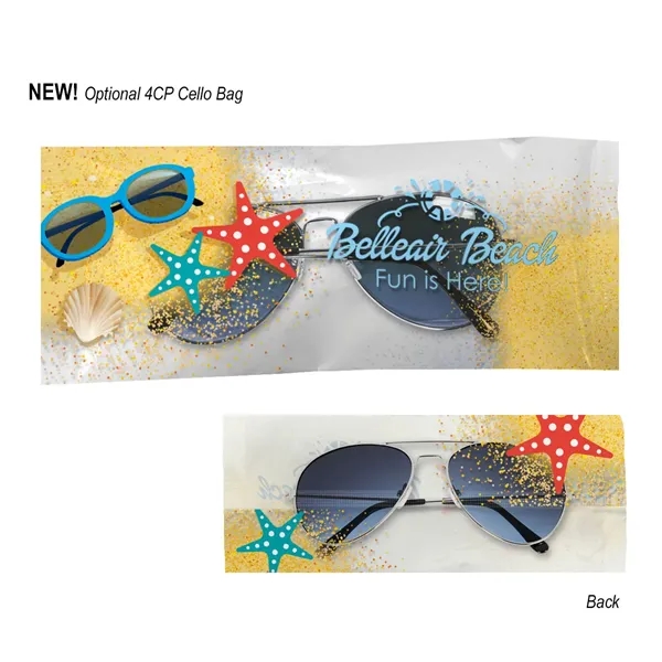 Aviator sunglasses with ocean gradient lenses featuring UV400 protection.... from ASI 61125 Hit Promotional Products / Hit®