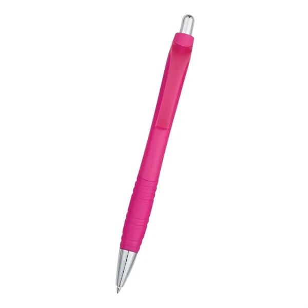 Pen with plunger action button and smooth rubber finish... from ASI 61125 Hit Promotional Products / Hit®