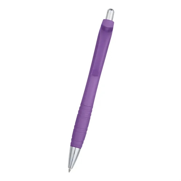 Pen with plunger action button and smooth rubber finish... from ASI 61125 Hit Promotional Products / Hit®