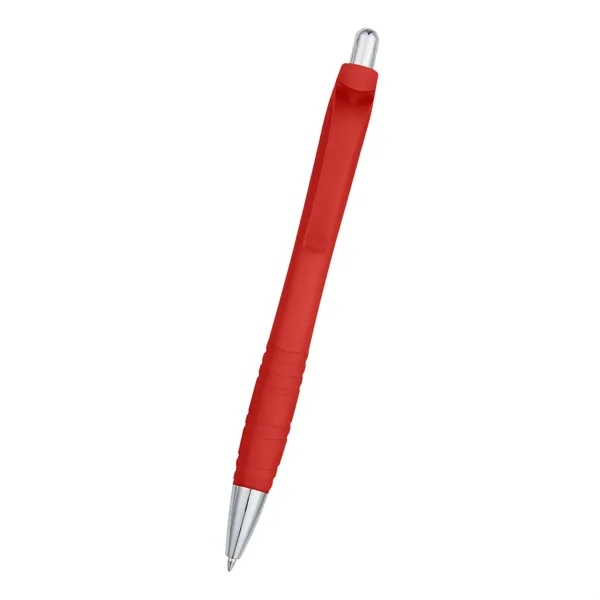 Pen with plunger action button and smooth rubber finish... from ASI 61125 Hit Promotional Products / Hit®