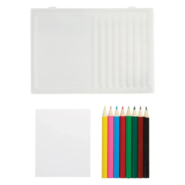 Eight colored pencils and a pad of paper in a case.... from ASI 61125 Hit Promotional Products / Hit®