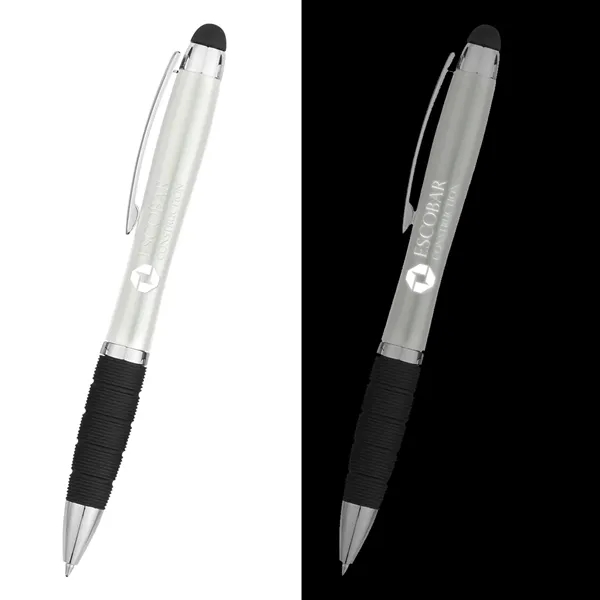 Twist-action pen with a light, stylus, and rubber grip for better... from ASI 61125 Hit Promotional Products / Hit®