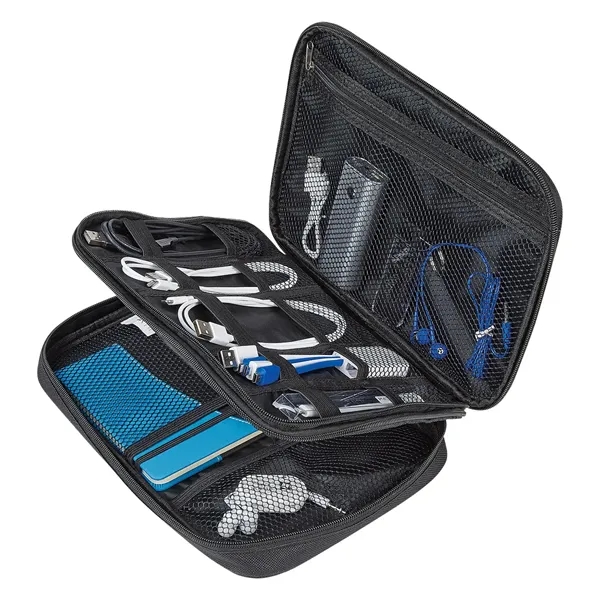 300 denier polyester electronics organizer travel case with mesh pockets, sewn-in... from ASI 61125 Hit Promotional Products / Hit®