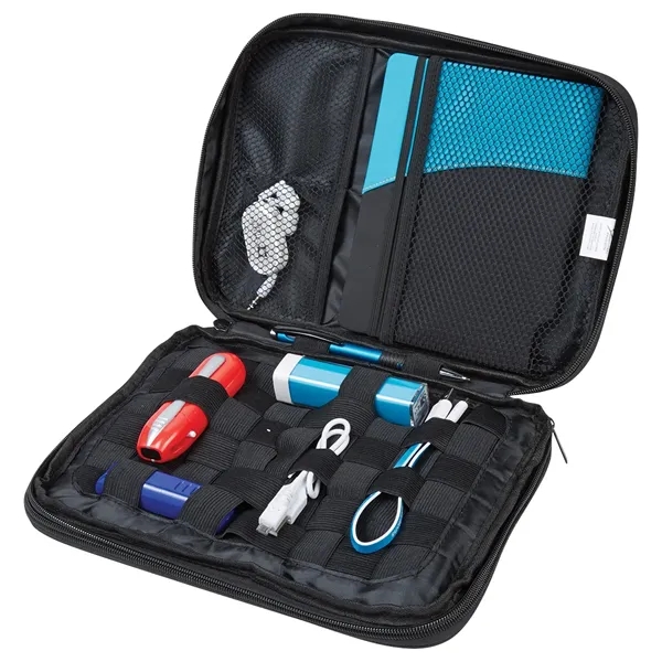 300 denier polyester electronics organizer travel case with mesh pockets, sewn-in... from ASI 61125 Hit Promotional Products / Hit®