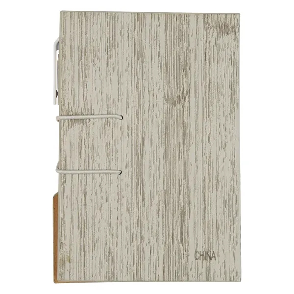 Notebook with a woodgrain look that has sticky notes, tape flags,... from ASI 61125 Hit Promotional Products / Hit®