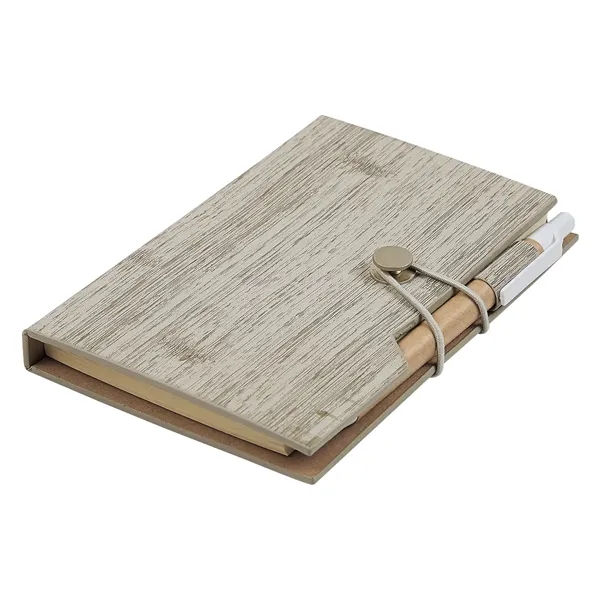 Notebook with a woodgrain look that has sticky notes, tape flags,... from ASI 61125 Hit Promotional Products / Hit®