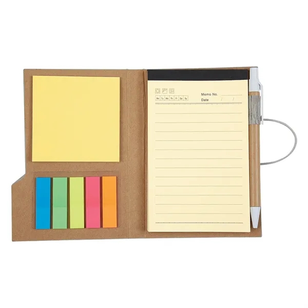Notebook with a woodgrain look that has sticky notes, tape flags,... from ASI 61125 Hit Promotional Products / Hit®