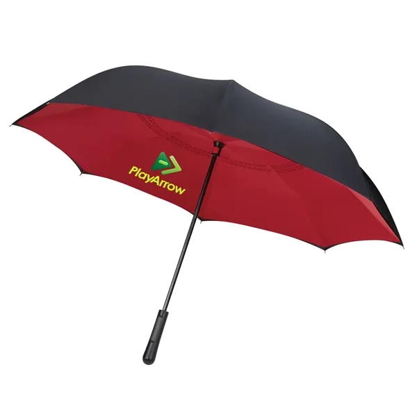 Black manual open umbrella with inverted design, 48" arc and metal... from ASI 61125 Hit Promotional Products / Hit®