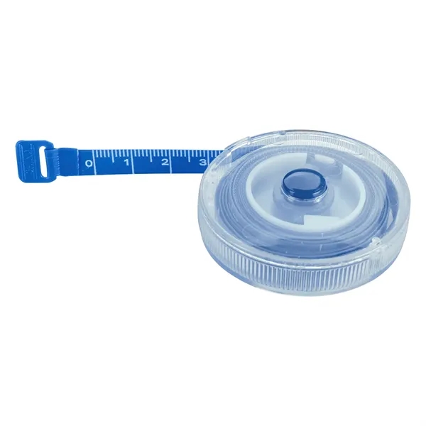 Clear tape measure with 5' push button retractable plastic tape that... from ASI 61125 Hit Promotional Products / Hit®