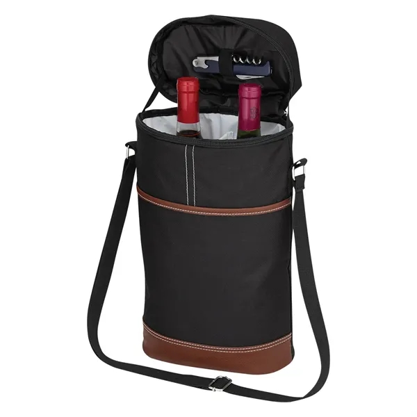 Wine tote made of polyester and polyurethane with PEVA lining, zippered... from ASI 61125 Hit Promotional Products / Hit®