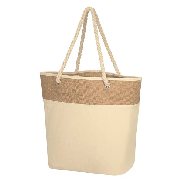 Burlap rope tote bag made of 12 oz. cotton canvas with... from ASI 61125 Hit Promotional Products / Hit®