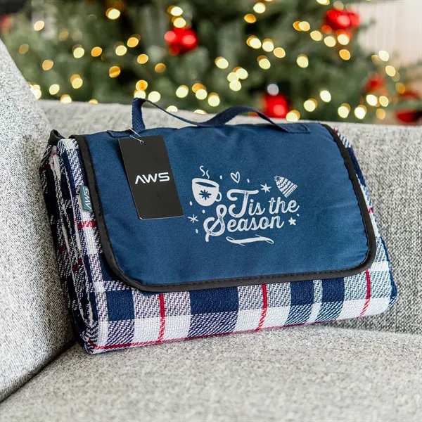 52" x 71" high-quality roll-up acrylic blanket with PEVA backing, attached... from ASI 61125 Hit Promotional Products / Hit®