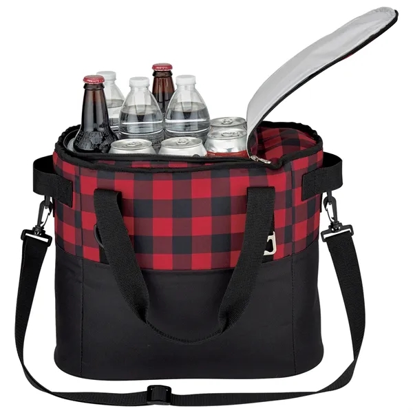 Polyester cooler bag with front pocket, adjustable shoulder strap, web carry... from ASI 61125 Hit Promotional Products / Hit®