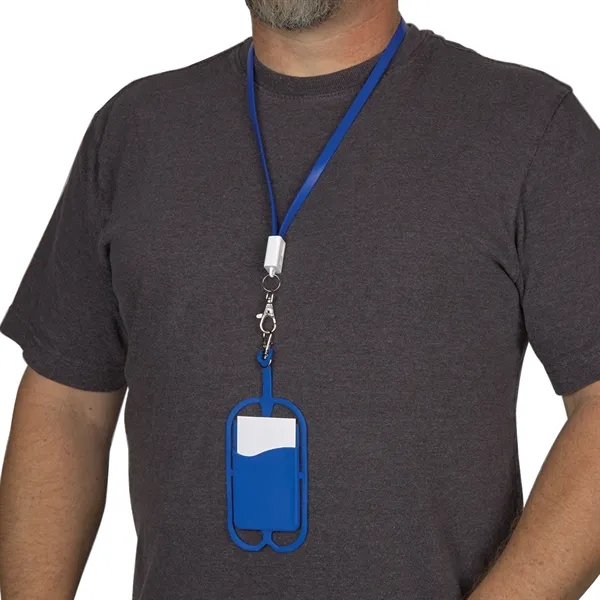 2-in-1 charging cable lanyard compatible with Apple 8-pin and micro-USB devices... from ASI 61125 Hit Promotional Products / Hit®