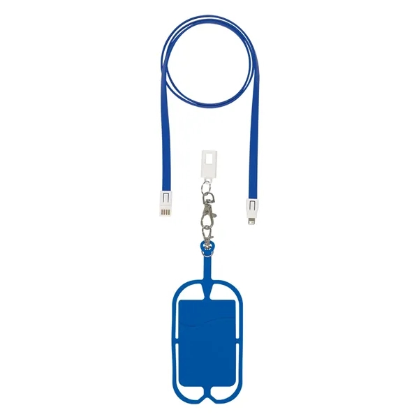 2-in-1 charging cable lanyard compatible with Apple 8-pin and micro-USB devices... from ASI 61125 Hit Promotional Products / Hit®