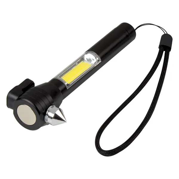 Safety tool with an extra-bright white COB flashlight, seatbelt cutter and... from ASI 61125 Hit Promotional Products / Hit®