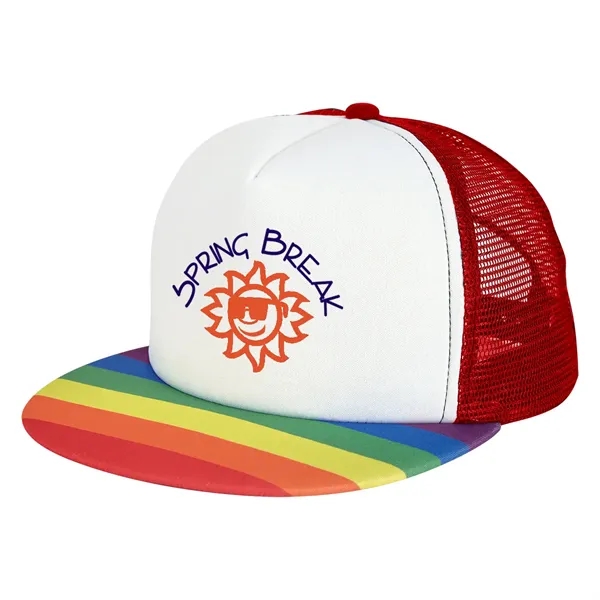 5-panel rainbow trucker cap made of a 100% polyester foam structured... from ASI 61125 Hit Promotional Products / Hit®