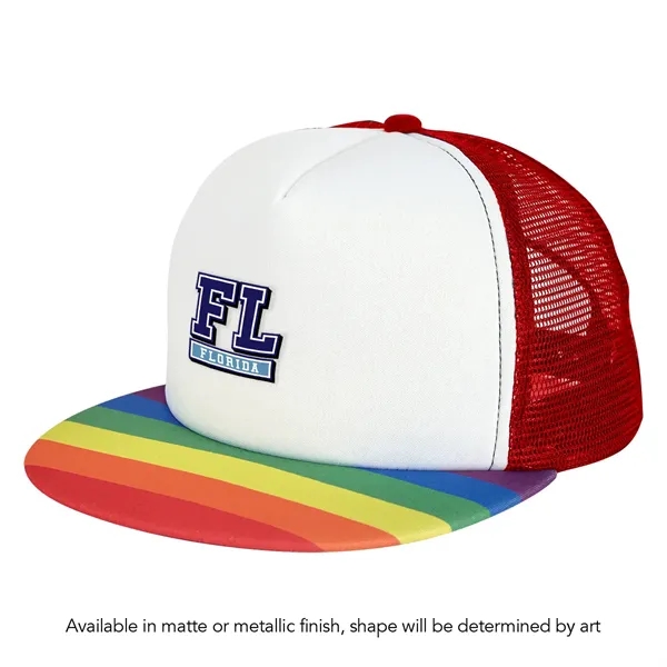 5-panel rainbow trucker cap made of a 100% polyester foam structured... from ASI 61125 Hit Promotional Products / Hit®