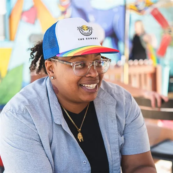 5-panel rainbow trucker cap made of a 100% polyester foam structured... from ASI 61125 Hit Promotional Products / Hit®