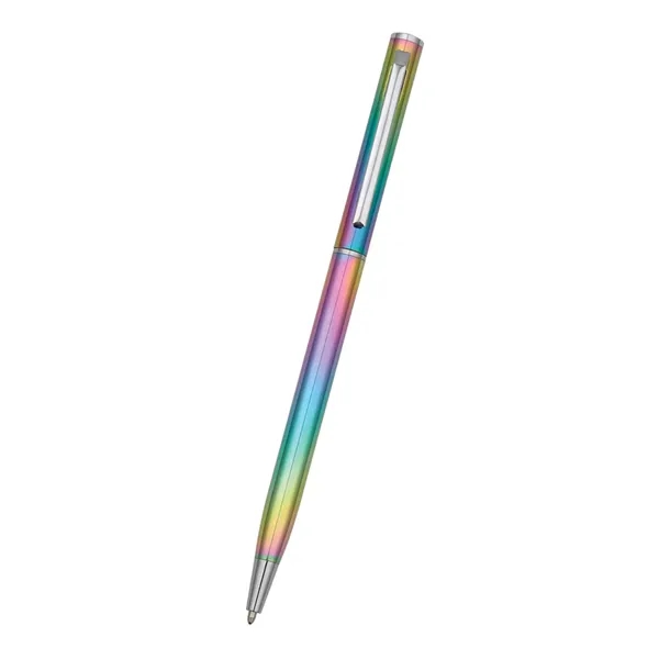 5 1/2" twist-action pen made of aluminum with an iridescent rainbow... from ASI 61125 Hit Promotional Products / Hit®