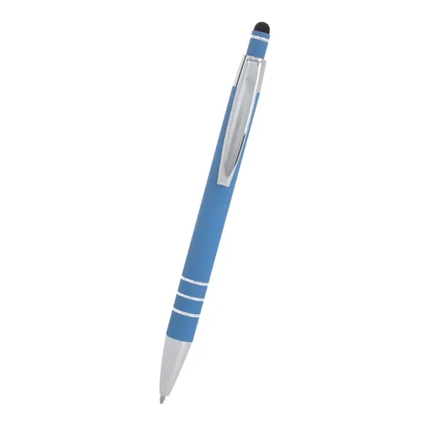 5 1/2" plunger-action pen with rubberized aluminum body and stylus on... from ASI 61125 Hit Promotional Products / Hit®