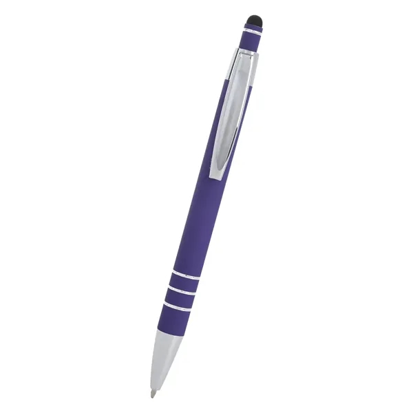 5 1/2" plunger-action pen with rubberized aluminum body and stylus on... from ASI 61125 Hit Promotional Products / Hit®