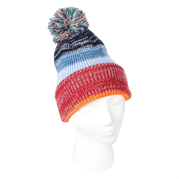 Rainbow-colored beanie made of 100% acrylic with cuff; one size fits... from ASI 61125 Hit Promotional Products / Hit®