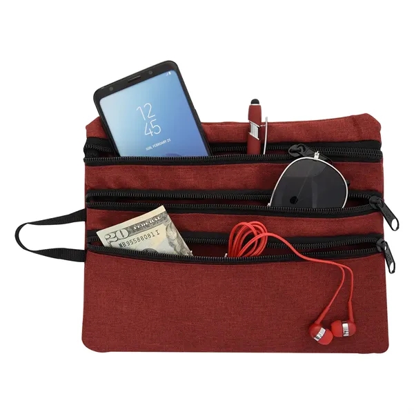 Heathered tech accessory travel bag with plenty of space for small... from ASI 61125 Hit Promotional Products / Hit®