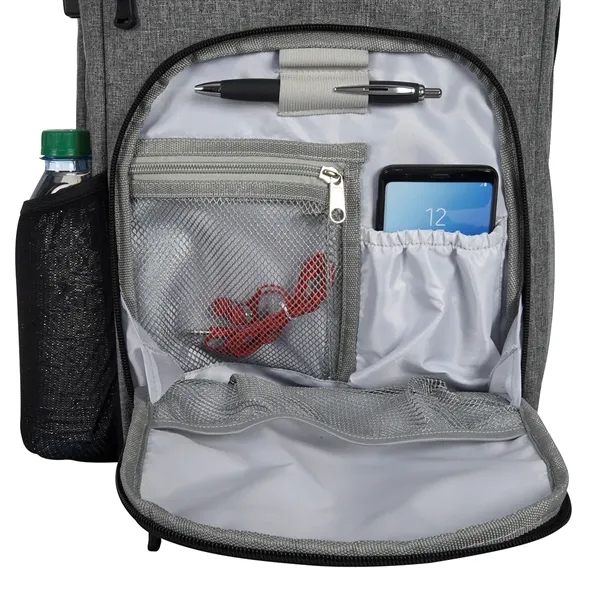 Heathered RFID laptop backpack and briefcase with several pockets and added... from ASI 61125 Hit Promotional Products / Hit®