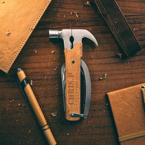 12-in-1 multi-functional wood hammer with various tools for quick fixes around... from ASI 61125 Hit Promotional Products / Hit®