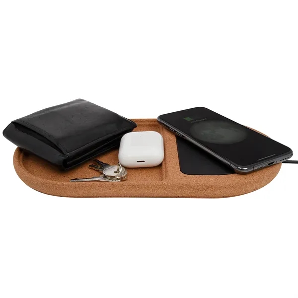Cork desktop organizer with a wireless Qi charger for your phone.... from ASI 61125 Hit Promotional Products / Hit®