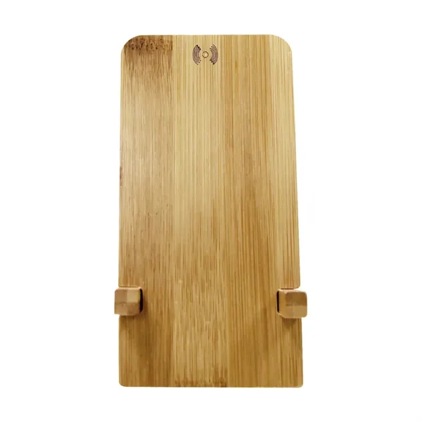 Bamboo wireless charger phone stand for keeping your device charged at... from ASI 61125 Hit Promotional Products / Hit®
