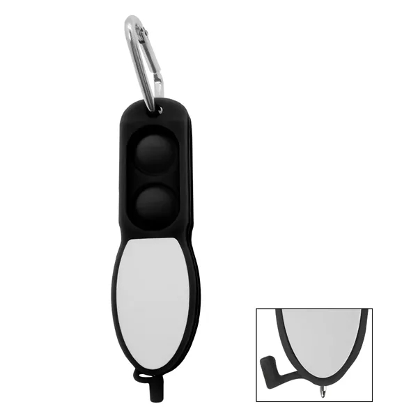 Push pop pen with carabiner and bubbles you can press in... from ASI 61125 Hit Promotional Products / Hit®