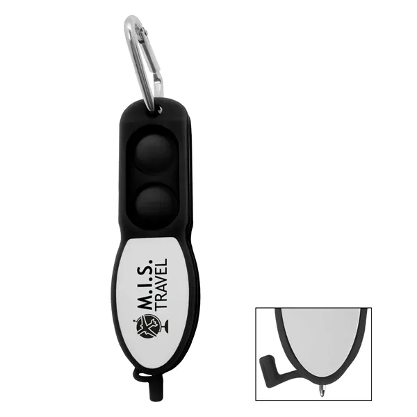 Push pop pen with carabiner and bubbles you can press in... from ASI 61125 Hit Promotional Products / Hit®