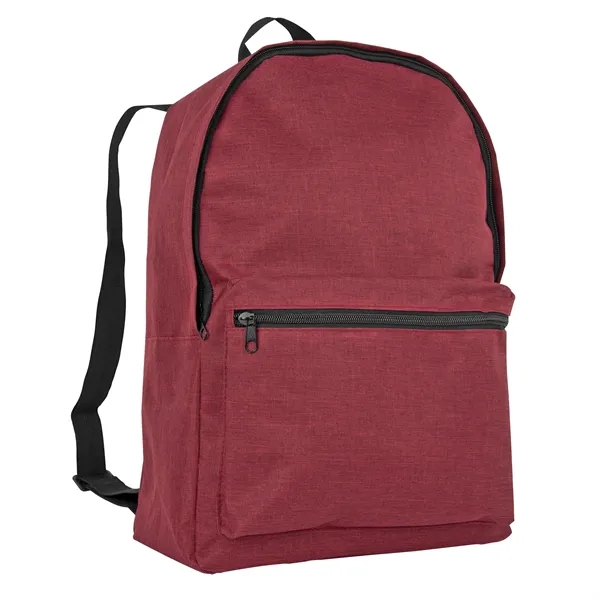 Boardwalk 600 Denier heathered polyester backpack with zippered closure, adjustable shoulder... from ASI 61125 Hit Promotional Products / Hit®