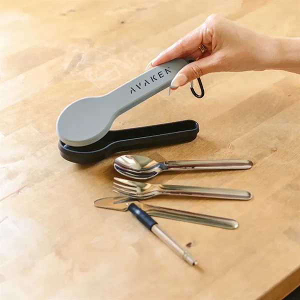 1.25" x 7.25" x 2" stainless steel fork, spoon and knife... from ASI 61125 Hit Promotional Products / Hit®