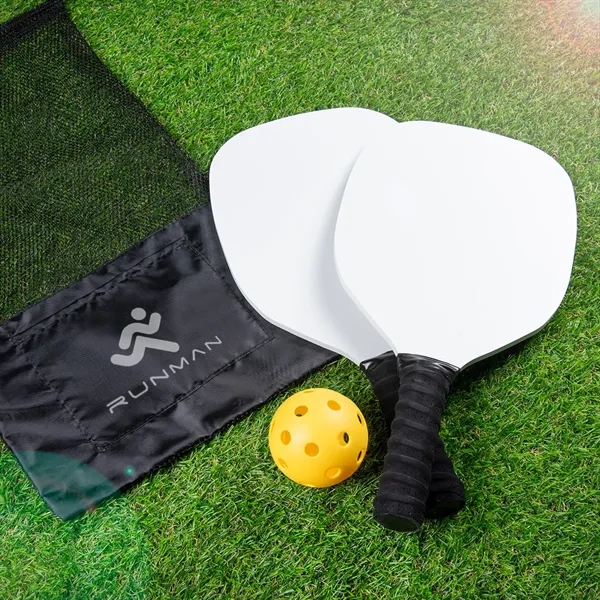 3 piece pickleball set with paddles, pickleball and mesh pouch with... from ASI 61125 Hit Promotional Products / Hit®